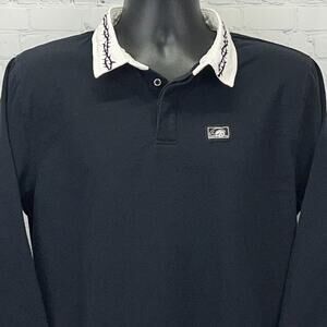 Lurking Class Rugby Polo Shirt L Large Black Barbed Wire Thorns Sketchy Tank